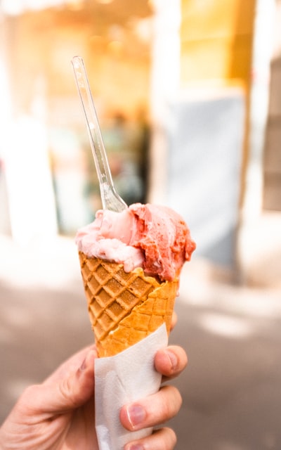 Ice cream selective focus on photography
